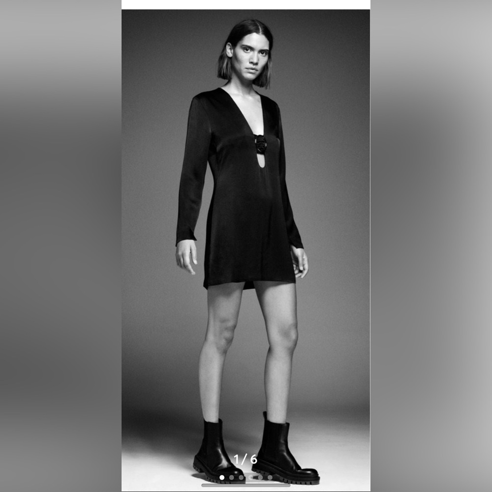 Zara satin effect buckle dress